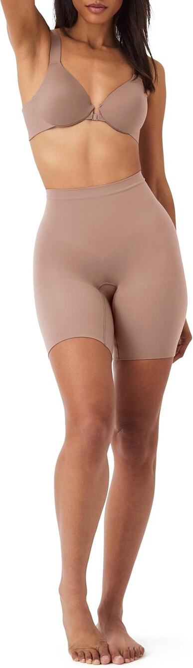 SPANX Women's 3X Cafe SPANXsculpt Power Series Mid-Thigh Shorts Shapewear E8-1